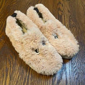 Zara pink furry slip on sneakers girls 13 31